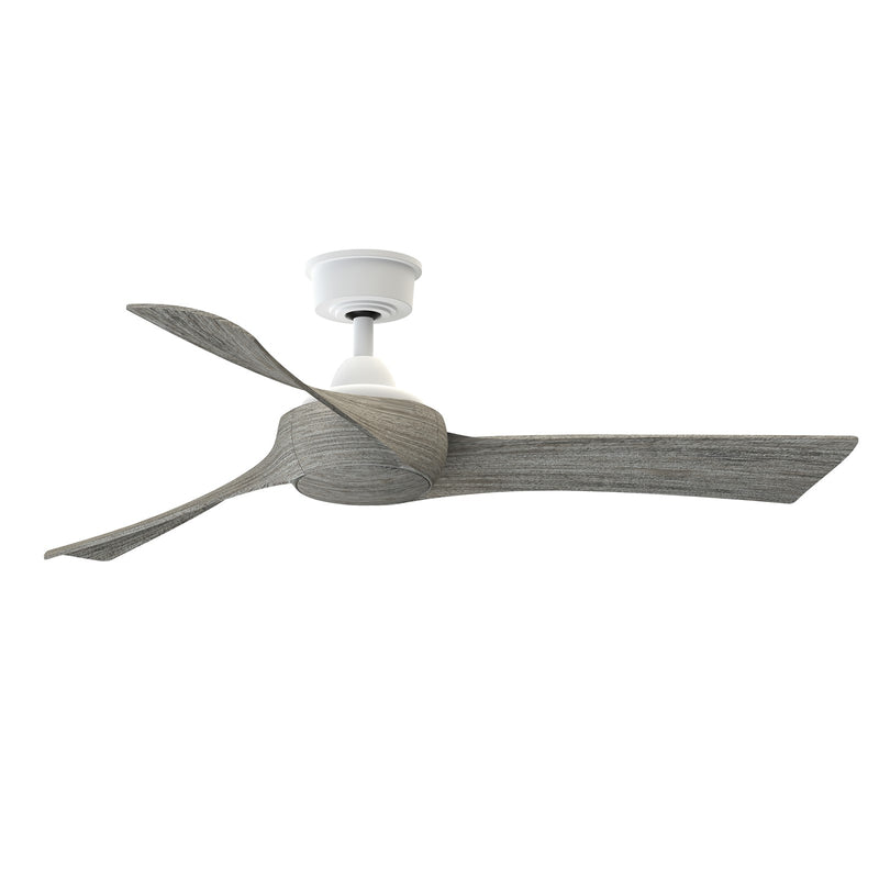 Fanimation Wrap Custom 52in Ceiling Fan | Contemporary Matte White and Weathered Wood Composite Blades | Covered Patio & Porch | Model FPD8530MW-52WE