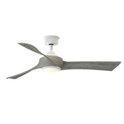 Fanimation Wrap Custom 52in 1-Light Ceiling Fan | Contemporary Matte White and Weathered Wood Composite Blades | Covered | Model FPD8530MW-52WE-LK