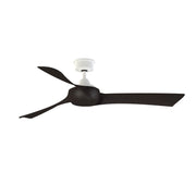 Fanimation Wrap Custom 56in Ceiling Fan | Matte White and Dark Walnut Composite Blades | Covered Patio & Bedroom | Model FPD8530MW-56DWA
