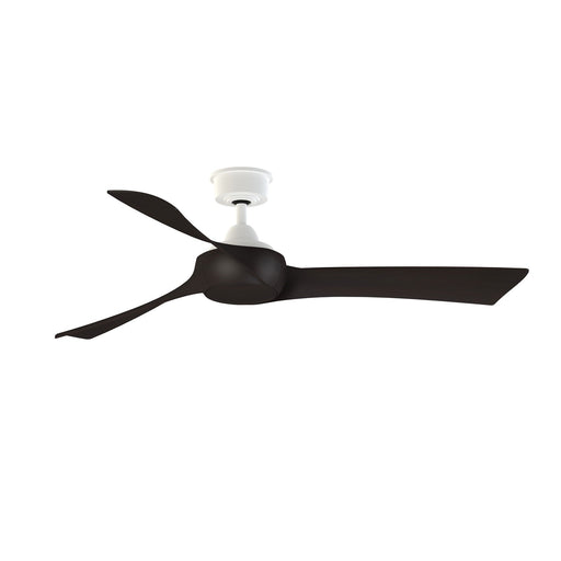 Fanimation Wrap Custom 56in Ceiling Fan | Matte White and Dark Walnut Composite Blades | Covered Patio & Bedroom | Model FPD8530MW-56DWA