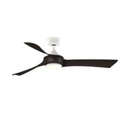 Fanimation Wrap Custom 56in 1-Light Ceiling Fan | Matte White and Dark Walnut Composite Blades | Covered Patio & Bedroom | Model FPD8530MW-56DWA-LK