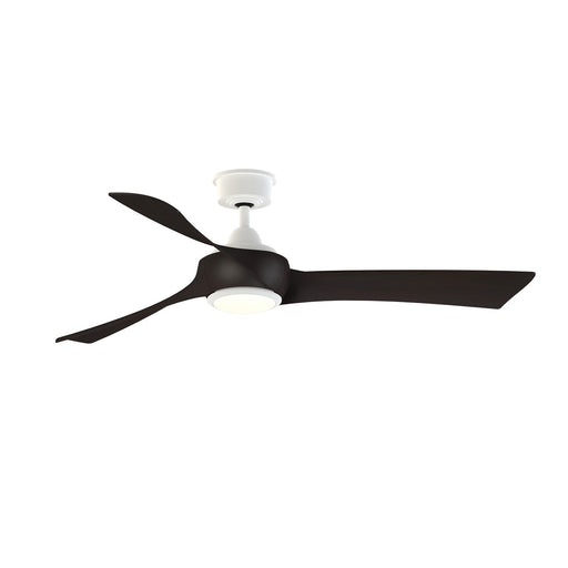 Fanimation Wrap Custom 56in 1-Light Ceiling Fan | Matte White and Dark Walnut Composite Blades | Covered Patio & Bedroom | Model FPD8530MW-56DWA-LK