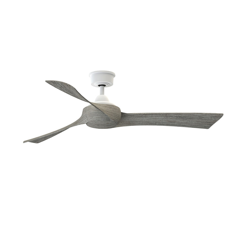 Fanimation Wrap Custom 56in Ceiling Fan | Matte White and Weathered Wood Composite Blades | Covered Patio & Sunroom | Model FPD8530MW-56WE