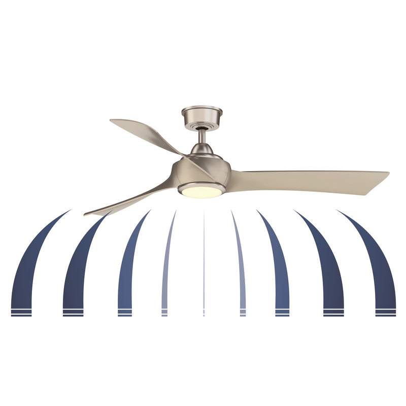 Fanimation Wrap Custom 56in Ceiling Fan | Matte White and Weathered Wood Composite Blades | Covered Patio & Sunroom | Model FPD8530MW-56WE