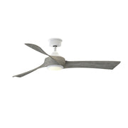 Fanimation Wrap Custom 56in 3-Blade Smart Ceiling Fan | Matte White and Weathered Wood Composite | Covered Patio & Bedroom | Model FPD8530MW-56WE-LK