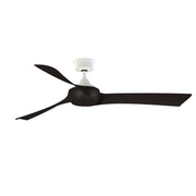 Fanimation Wrap Custom 60in 3-Blade Smart Ceiling Fan | Matte White and Dark Walnut Composite | Covered Patio & Bedroom | Model FPD8530MW-60DWA