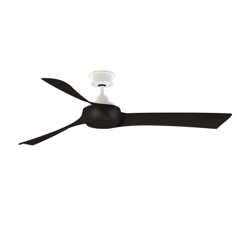 Fanimation Wrap Custom 60in 3-Blade Smart Ceiling Fan | Matte White and Dark Walnut Composite | Covered Patio & Bedroom | Model FPD8530MW-60DWA