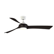 Fanimation Wrap Custom 60in Smart Ceiling Fan with LED Light Kit | Matte White and Dark Walnut Composite Blades | Covered | Model FPD8530MW-60DWA-LK