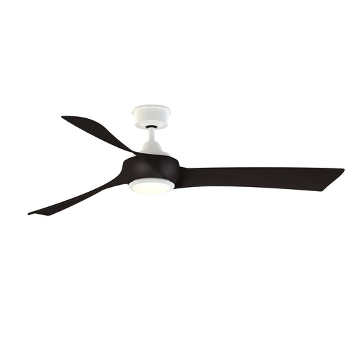 Fanimation Wrap Custom 60in Smart Ceiling Fan with LED Light Kit | Matte White and Dark Walnut Composite Blades | Covered | Model FPD8530MW-60DWA-LK