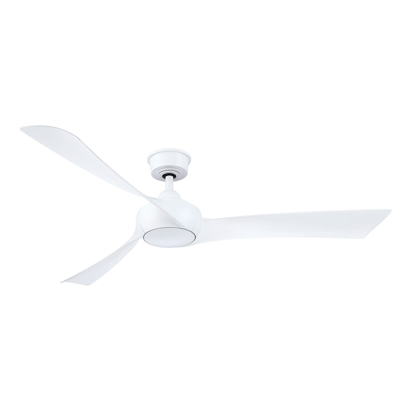 Fanimation Wrap Custom 60in Smart Ceiling Fan | Matte White and Matte White Composite Blades | Covered Patio & Living Room | Model FPD8530MW-60MW