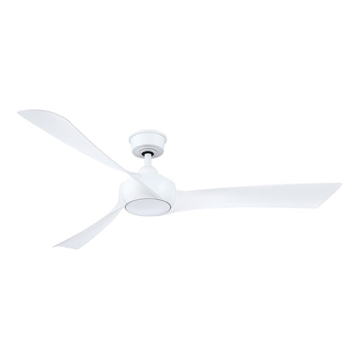 Fanimation Wrap Custom 60in Smart Ceiling Fan | Matte White and Matte White Composite Blades | Covered Patio & Living Room | Model FPD8530MW-60MW