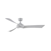 Fanimation Wrap Custom 60in Smart Ceiling Fan with LED Light | Matte White and Opal Frosted Glass | Covered Patio & Bedroom | Model FPD8530MW-60MW-LK