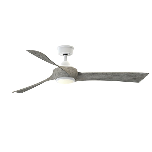Fanimation Wrap Custom 60in 1-Light Ceiling Fan | Matte White and Weathered Wood Composite Blades | Covered Patio & Sunroom | Model FPD8530MW-60WE-LK