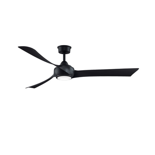 Fanimation Wrap Custom 64in 3-Light Ceiling Fan | Contemporary Black and Black Composite Blades | Covered Patio & Living | Model FPD8531BL-64BL-LK