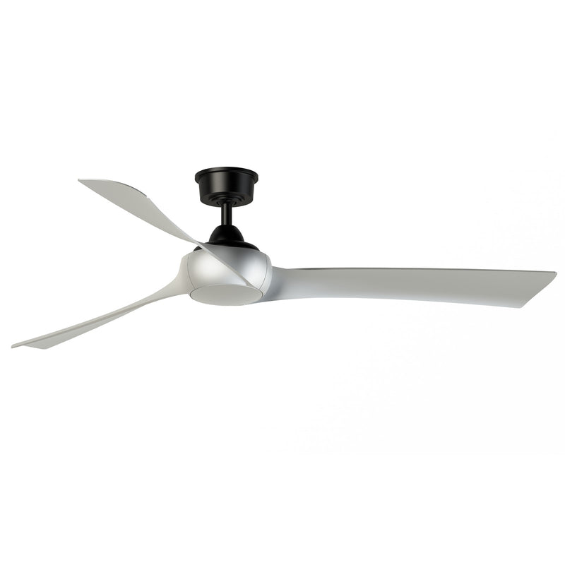 Fanimation Wrap Custom 64in Ceiling Fan | Contemporary Black and Brushed Nickel Composite Blades | Covered Patio & Living Room | Model FPD8531BL-64BN