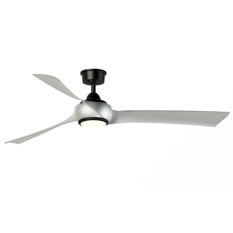 Fanimation Wrap Custom 64in 3-Light Ceiling Fan | Contemporary Black and Brushed Nickel Composite Blades | Covered Patio | Model FPD8531BL-64BN-LK