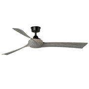 Fanimation Wrap Custom 64in Ceiling Fan No Light | Black and Weathered Wood Composite Blades | Covered Patio & Living Room | Model FPD8531BL-64WE