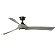 Fanimation Wrap Custom 64in 3-Light Ceiling Fan with LED CCT Select Light Kit | Black and Weathered Wood Composite Blades | Model FPD8531BL-64WE-LK