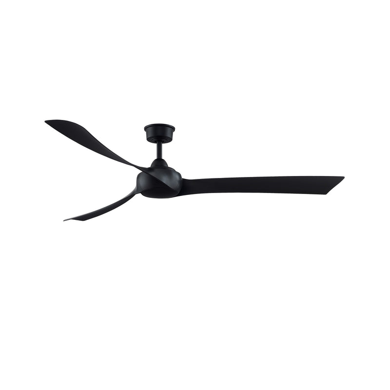 Fanimation Wrap Custom 72in Ceiling Fan No Light | Black and Black Composite Blades | Covered Patio & Living Room | Model FPD8531BL-72BL