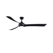 Fanimation Wrap Custom 72in 1-Light Ceiling Fan | Black and Opal Frosted Glass | Covered Patio & Living Room | Model FPD8531BL-72BL-LK