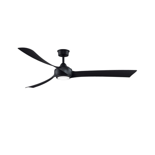 Fanimation Wrap Custom 72in 1-Light Ceiling Fan | Black and Opal Frosted Glass | Covered Patio & Living Room | Model FPD8531BL-72BL-LK