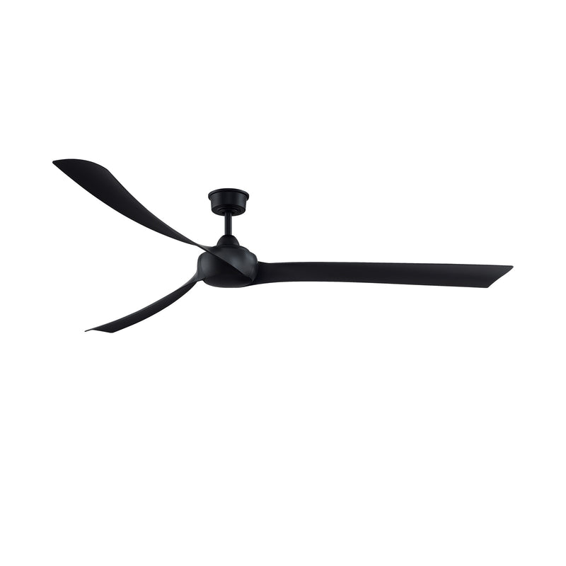 Fanimation Wrap Custom 84in Ceiling Fan | Contemporary Black and Black Composite | Covered Patio & Living Room | Model FPD8531BL-84BL