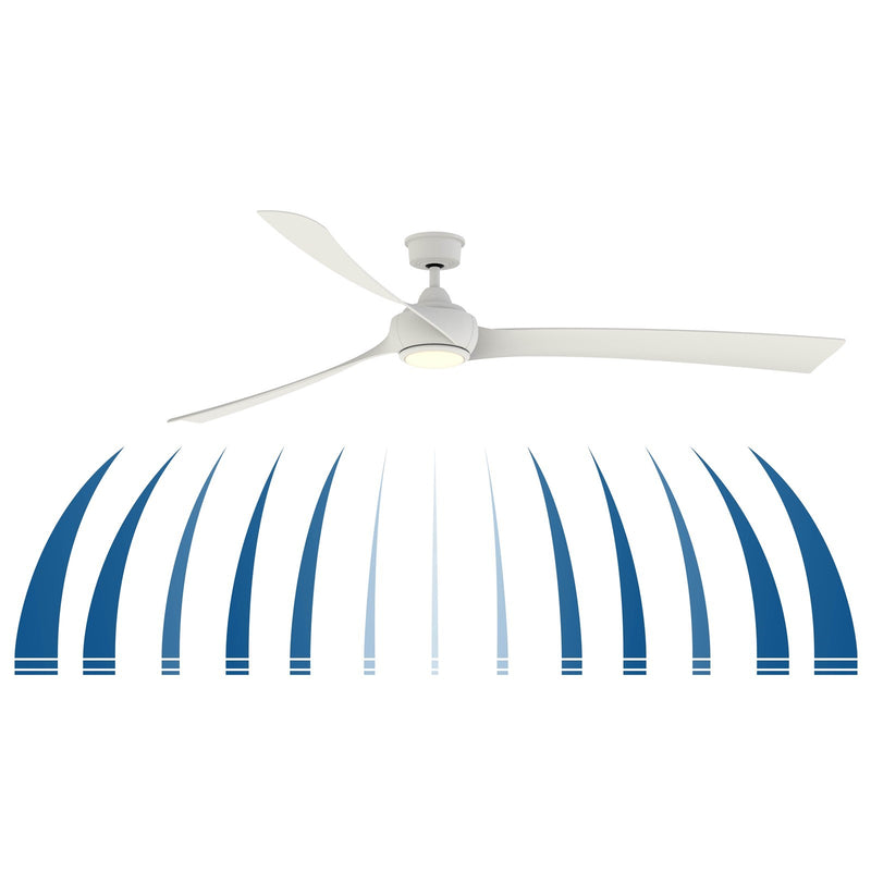 Fanimation Wrap Custom 84in Ceiling Fan | Contemporary Black and Black Composite | Covered Patio & Living Room | Model FPD8531BL-84BL