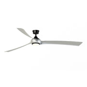 Fanimation Wrap Custom 84in 3-Light Ceiling Fan | Contemporary Black and Brushed Nickel Composite Blades | Covered Patio | Model FPD8531BL-84BN-LK