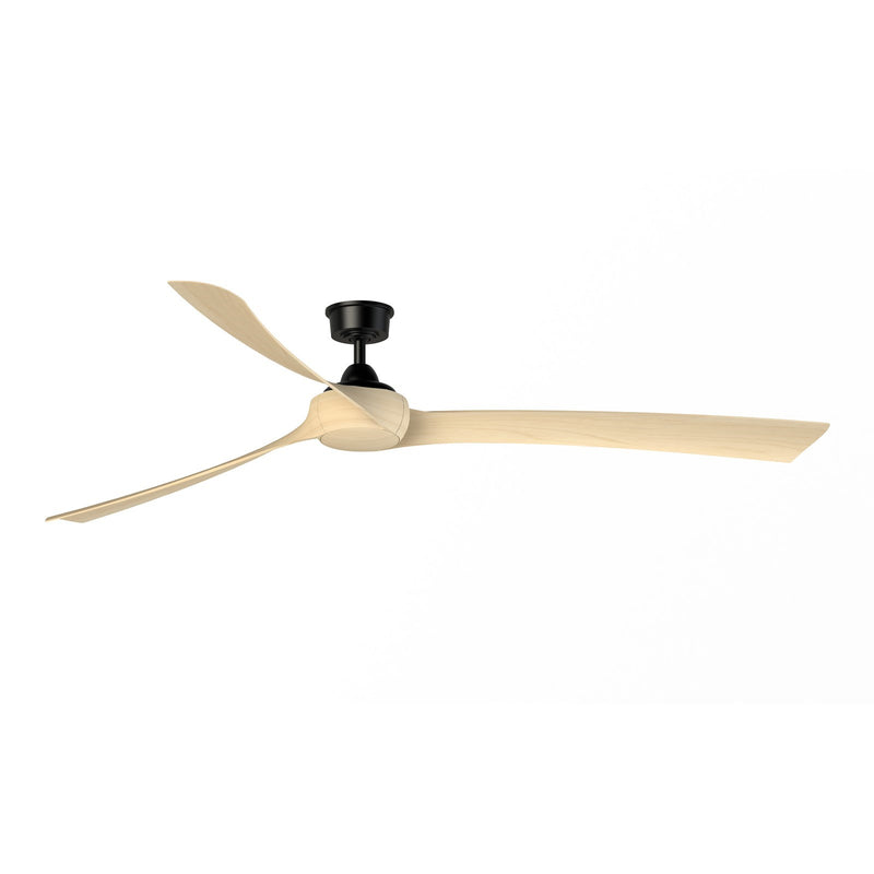Fanimation Wrap Custom 84in Ceiling Fan | Contemporary Black and Natural Composite Blades | Covered Patio & Great Room | Model FPD8531BL-84N