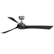 Fanimation Wrap Custom 64in Ceiling Fan | Brushed Nickel and Black Blades | Covered Patio & Bedroom | 60 x 60 x 15.96 in | Model FPD8531BN-64BL