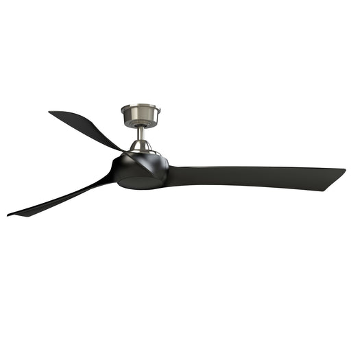 Fanimation Wrap Custom 64in Ceiling Fan | Brushed Nickel and Black Blades | Covered Patio & Bedroom | 60 x 60 x 15.96 in | Model FPD8531BN-64BL