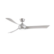 Fanimation Wrap Custom 64in 1-Light Ceiling Fan | Brushed Nickel and Opal Frosted Glass | Covered Patio & Sunroom | Model FPD8531BN-64BN-LK