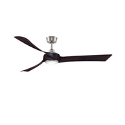 Fanimation Wrap Custom 64in 1-Light Ceiling Fan | Brushed Nickel, Dark Walnut & Opal Frosted Glass | Covered Patio | Model FPD8531BN-64DWA-LK