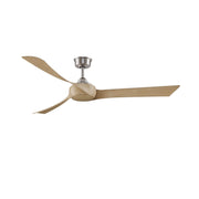 Fanimation Wrap Custom 64in Ceiling Fan | Brushed Nickel and Natural Composite | Covered Patio & Sunroom | 60 x 60 x 15.96 in | Model FPD8531BN-64N