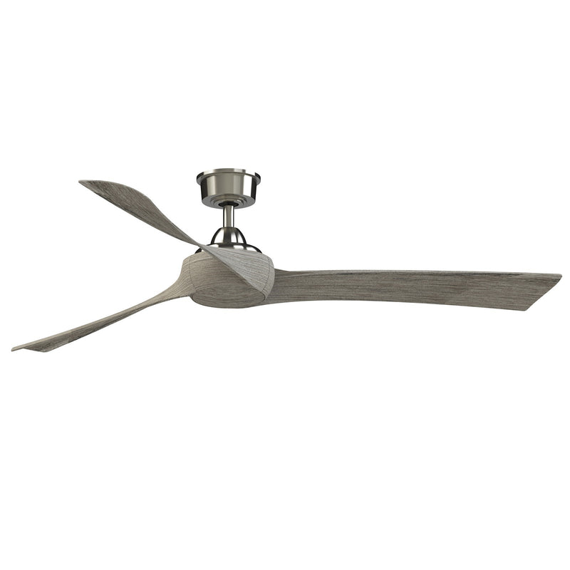 Fanimation Wrap Custom 64in Ceiling Fan | Contemporary Brushed Nickel and Weathered Wood Composite Blades | Covered Patio | Model FPD8531BN-64WE
