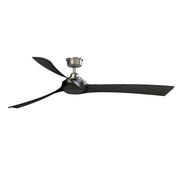 Fanimation Wrap Custom 72in Ceiling Fan | Contemporary Brushed Nickel and Black Composite Blades | Covered Patio & Great Room | Model FPD8531BN-72BL