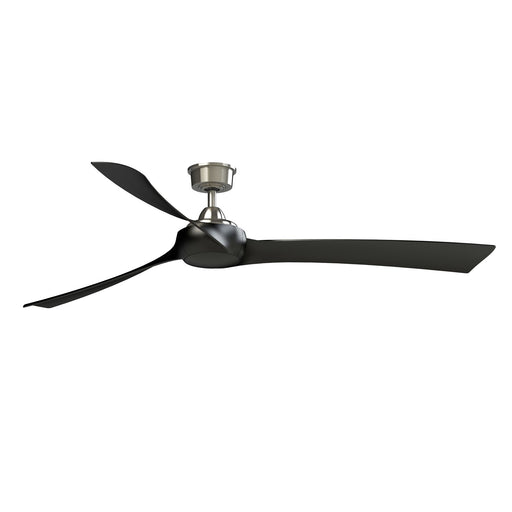 Fanimation Wrap Custom 72in Ceiling Fan | Contemporary Brushed Nickel and Black Composite Blades | Covered Patio & Great Room | Model FPD8531BN-72BL