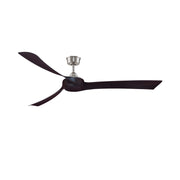 Fanimation Wrap Custom 72in Ceiling Fan | Brushed Nickel and Dark Walnut Composite Blades | Covered Patio & Sunroom | Model FPD8531BN-72DWA