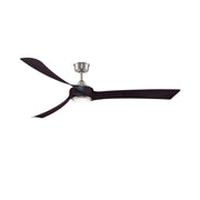 Fanimation Wrap Custom 72in Smart Ceiling Fan | Brushed Nickel and Dark Walnut Composite Blades | Covered Patio & Living | Model FPD8531BN-72DWA-LK