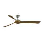 Fanimation Wrap Custom 72in Smart Ceiling Fan | Brushed Nickel and Koa Composite Blades | Covered Patio & Living Room | Model FPD8531BN-72K
