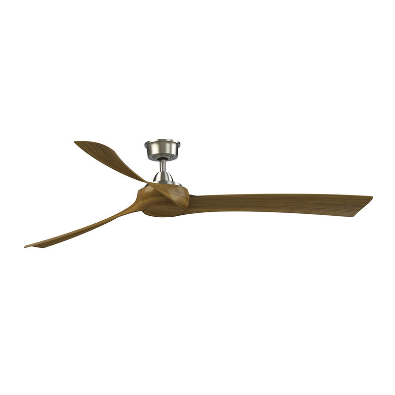 Fanimation Wrap Custom 72in Smart Ceiling Fan | Brushed Nickel and Koa Composite Blades | Covered Patio & Living Room | Model FPD8531BN-72K