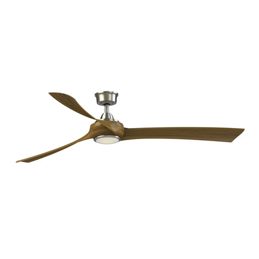 Fanimation Wrap Custom 72in Smart Ceiling Fan | Brushed Nickel and Koa Composite Blades | Covered Patio & Living Room | Model FPD8531BN-72K-LK