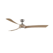 Fanimation Wrap Custom 72in 3-Light Ceiling Fan | Brushed Nickel and Natural Composite Blades | Covered Patio & Porch | Model FPD8531BN-72N-LK