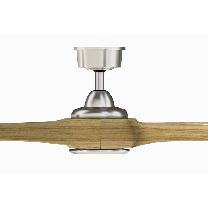 Fanimation Wrap Custom 72in 3-Light Ceiling Fan | Brushed Nickel and Natural Composite Blades | Covered Patio & Porch | Model FPD8531BN-72N-LK