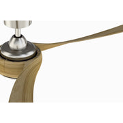 Fanimation Wrap Custom 72in 3-Light Ceiling Fan | Brushed Nickel and Natural Composite Blades | Covered Patio & Porch | Model FPD8531BN-72N-LK