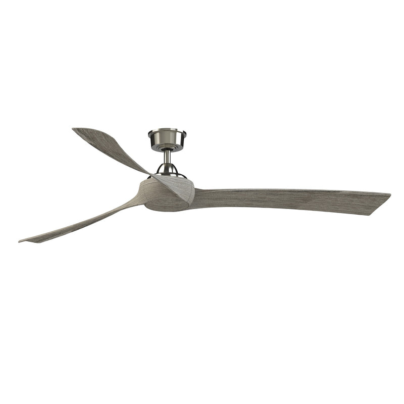 Fanimation Wrap Custom 72in Ceiling Fan | Brushed Nickel and Weathered Wood Composite Blades | Covered Porch & Sunroom | Model FPD8531BN-72WE