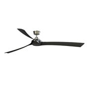 Fanimation Wrap Custom 84in 3-Blade Smart Ceiling Fan | Modern Brushed Nickel and Black Composite | Covered Patio & Living | Model FPD8531BN-84BL