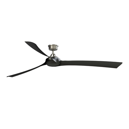 Fanimation Wrap Custom 84in 3-Blade Smart Ceiling Fan | Modern Brushed Nickel and Black Composite | Covered Patio & Living | Model FPD8531BN-84BL