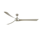 Fanimation Wrap Custom 84in 3-Blade Smart Ceiling Fan | Modern Brushed Nickel and Brushed Nickel Composite | Covered Patio | Model FPD8531BN-84BN
