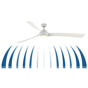 Fanimation Wrap Custom 84in 3-Blade Smart Ceiling Fan with LED Light | Modern Brushed Nickel and Brushed Nickel Composite | Model FPD8531BN-84BN-LK